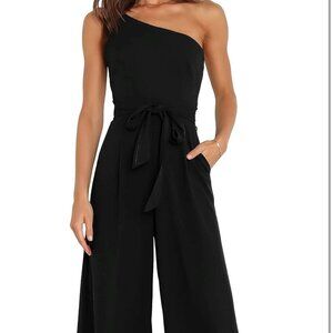 Elegant Black One-Shoulder Jumpsuit